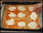 Base rectangular, tomate y mozarella Base rectangular, tomate y mozarella